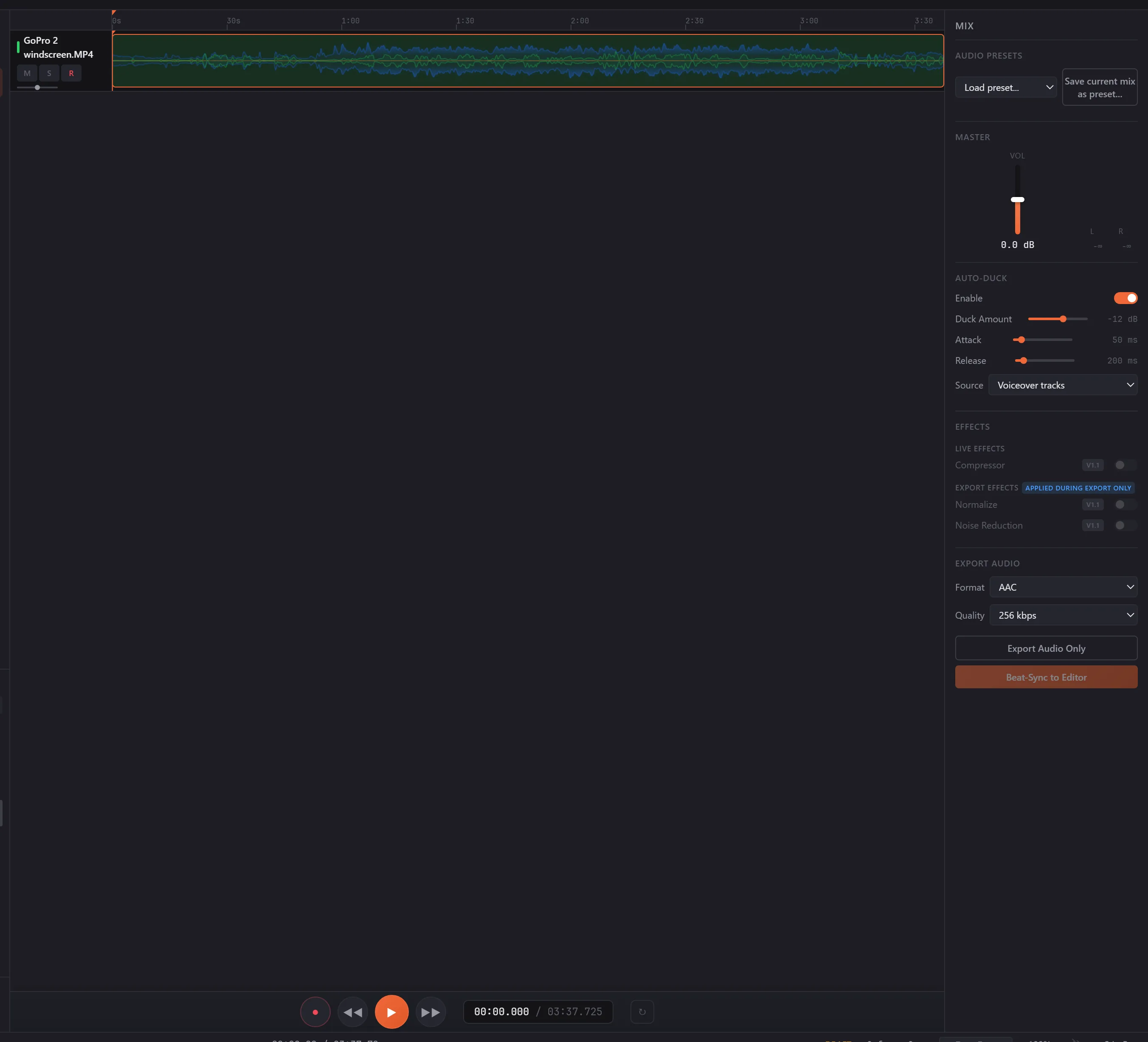 Audio Workspace
